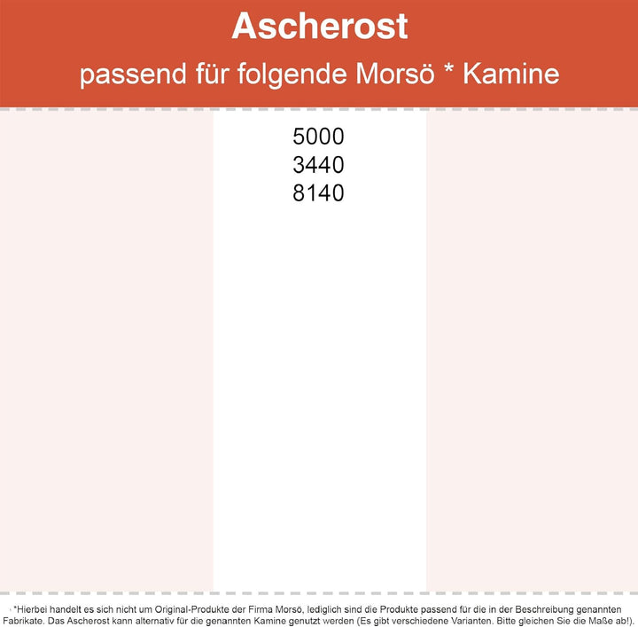 Kaminrost/Ascherost Rund Ø 200 x 10 mm passend für Morsö** Kaminöfen inkl. Modellübersicht - Aschero
