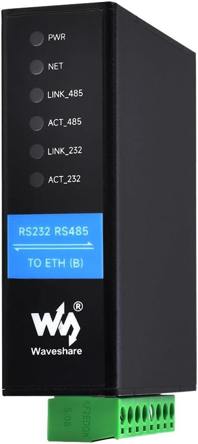 Waveshare RS232 RS485 to RJ45 Ethernet Serial Server Dual Channels Independent Operation Dual Ethern