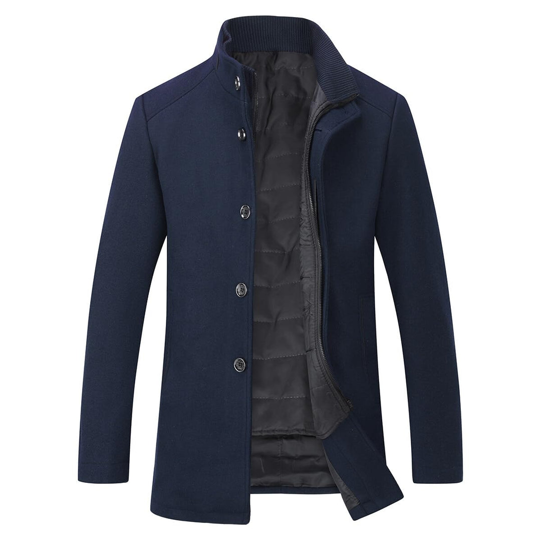 YOUTHUP Herren Wolle Mantel mit Steppweste Regular Fit Winter Wollmantel Outdoor Business Übergangsm
