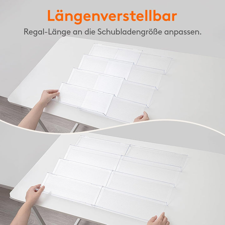 Lifewit Gewürz Organizer Schublade, 6 Stück Abnehmbares Gewürzregal Schublade Breite 20 bis 40 cm, 3