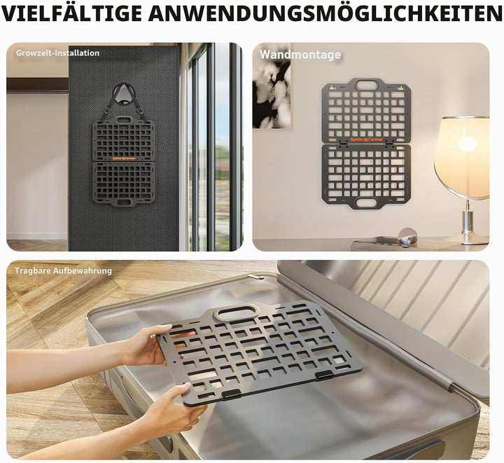 Spider Farmer Growzelt Ausrüstungsboard, 2026 Neues faltbares Grow Tent Gear Board, Robustes Geräte