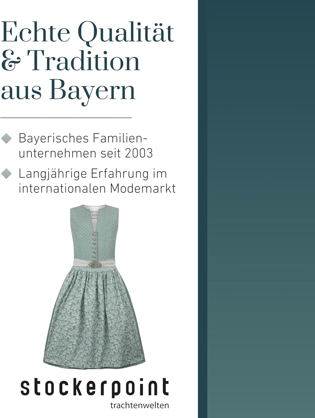 Stockerpoint Damen Dirndl Franka Kleid für besondere Anlässe 42 Salbei, 42 Salbei