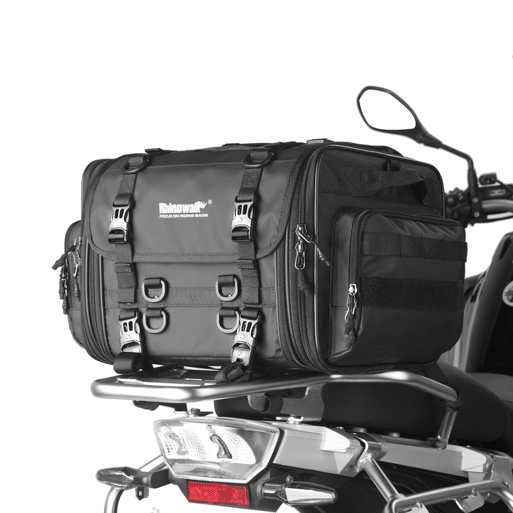 Rhinowalk Motorrad Sitztaschen 33-45L Wasserdicht Motor Rücksitztasche Gepäcktasche Hecktasche Erwei