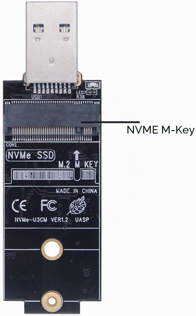 CY M.2 NVME SSD Gehäuse-Adapter USB 3.1 Gen2 10 Gbp auf NVME PCI-E M-Key Solid State Drive Externes