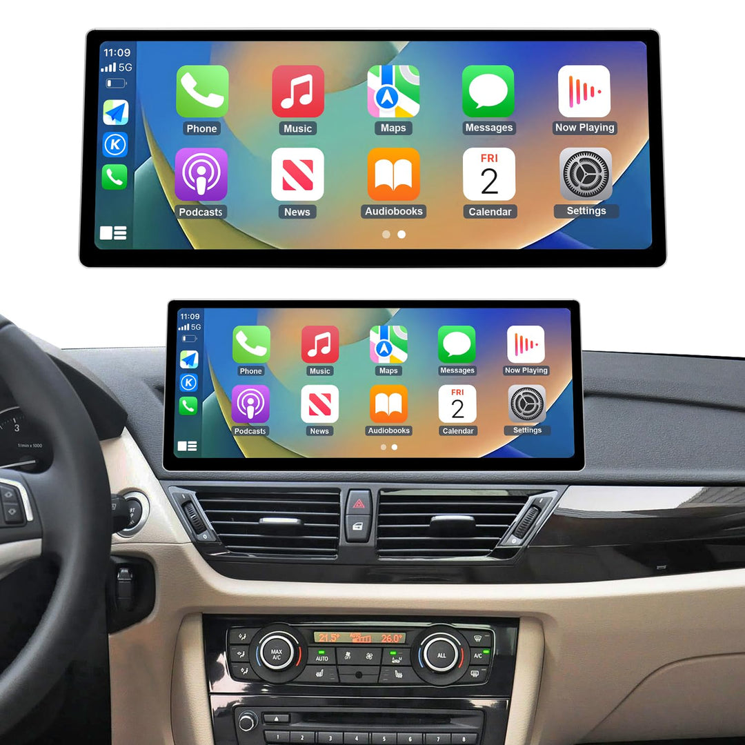 Road Top 12,3 Zoll Ultraschmaler Autoradio Carplay für BMW X1 E84 mit CIC | 2009-2015 Jahr, Linux HD