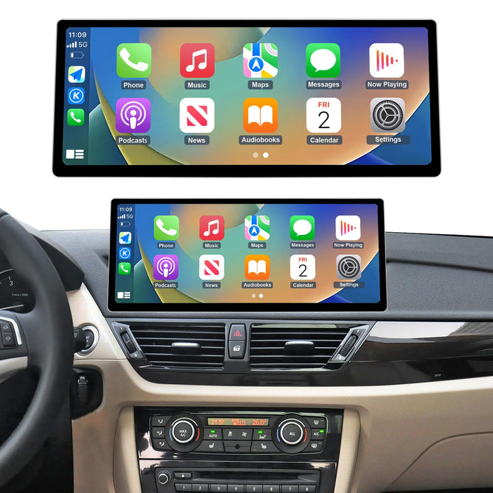 Road Top 12,3 Zoll Ultraschmaler Autoradio Carplay für BMW X1 E84 mit CIC | 2009-2015 Jahr, Linux HD
