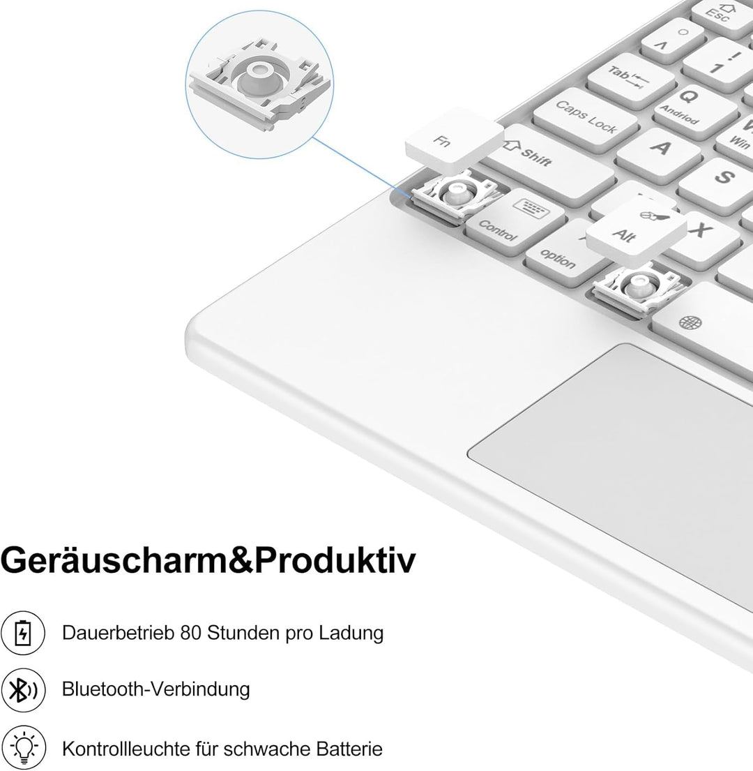 Tastatur für iPad Air 11” M4 2026/M3 2025/M2 2024 con Touchpad, Schutzhülle mit Stifthalter, Hülle B
