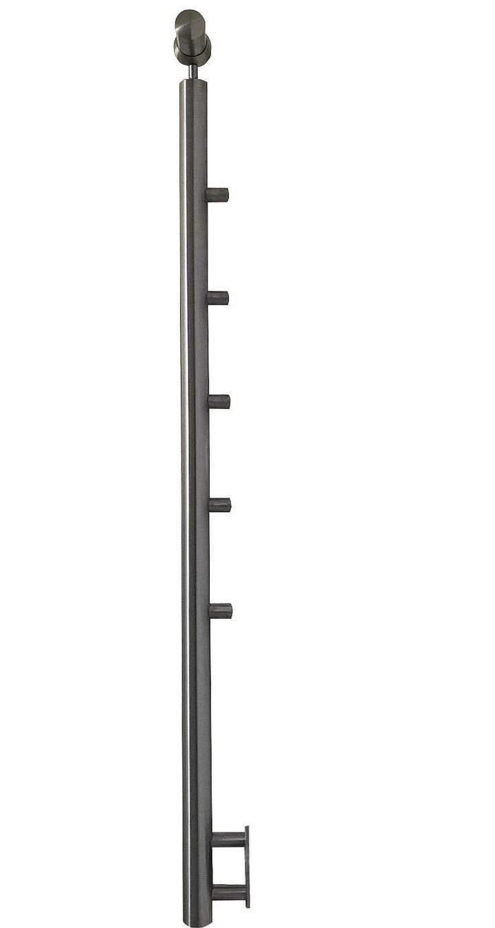 TIBU Einzelner Edelstahl Geländer Handlaufpfosten für seitliche Montage 5 Streben Seitenabstand 70mm