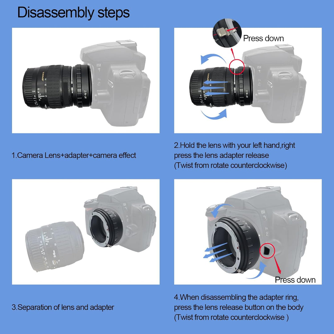 AF-Niko Z Objektivadapter Adapterring,für Minolta AF Objektiv/Sony A Objektiv Kompatibel für Nikon Z
