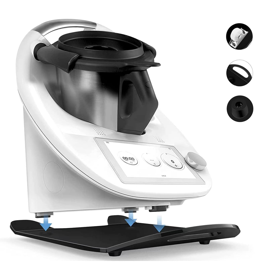 bonna Gleitbrett für Thermomix TM6, TM5, Thermomix Gleitbrett mit Premium-Verbundmetall - (Schwarz),