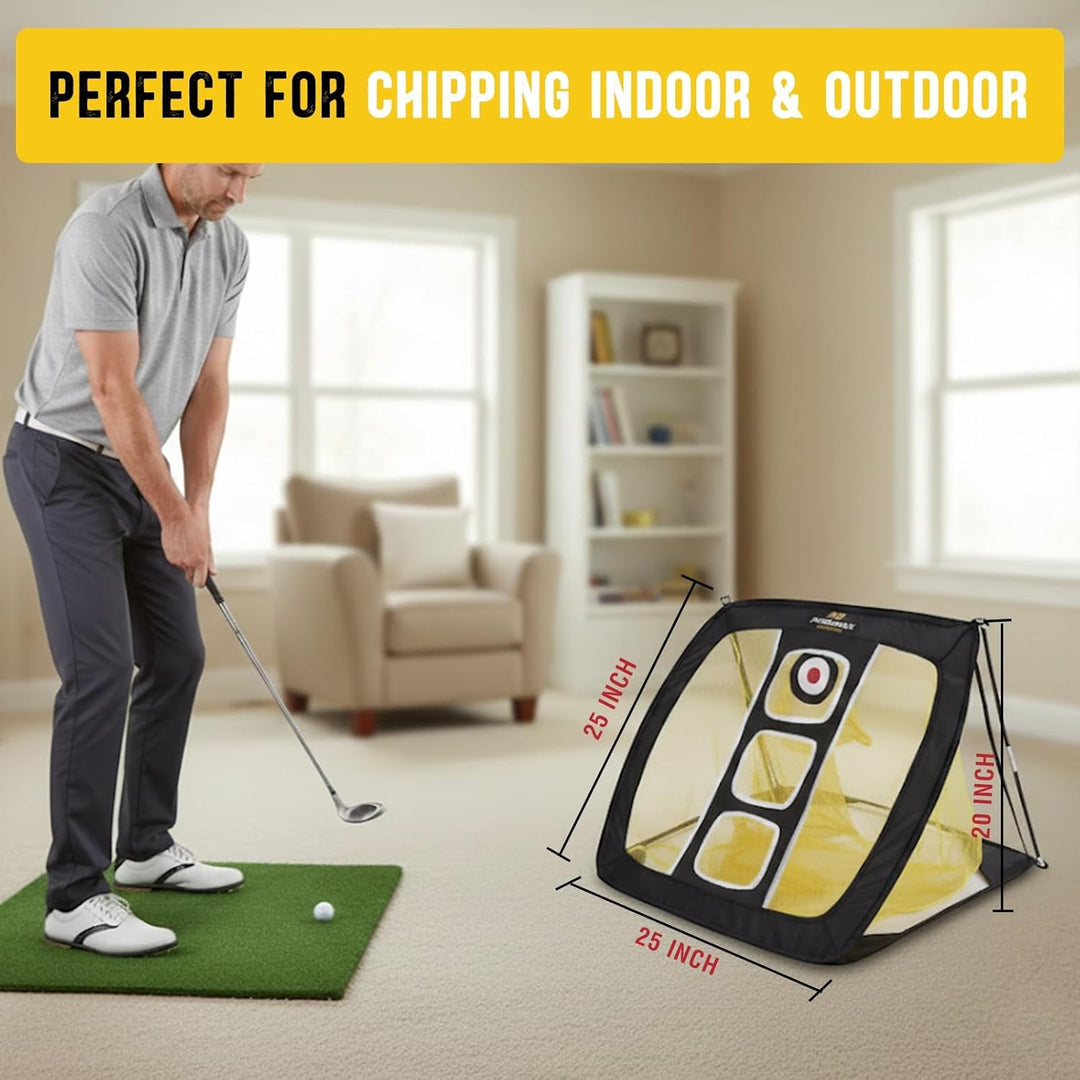 PodiuMax Golf Netz, 3x2.1M / 60x50x64CM Einfach Aufzubauendes Golfnetz Übungsnetz für Outdoor Indoor