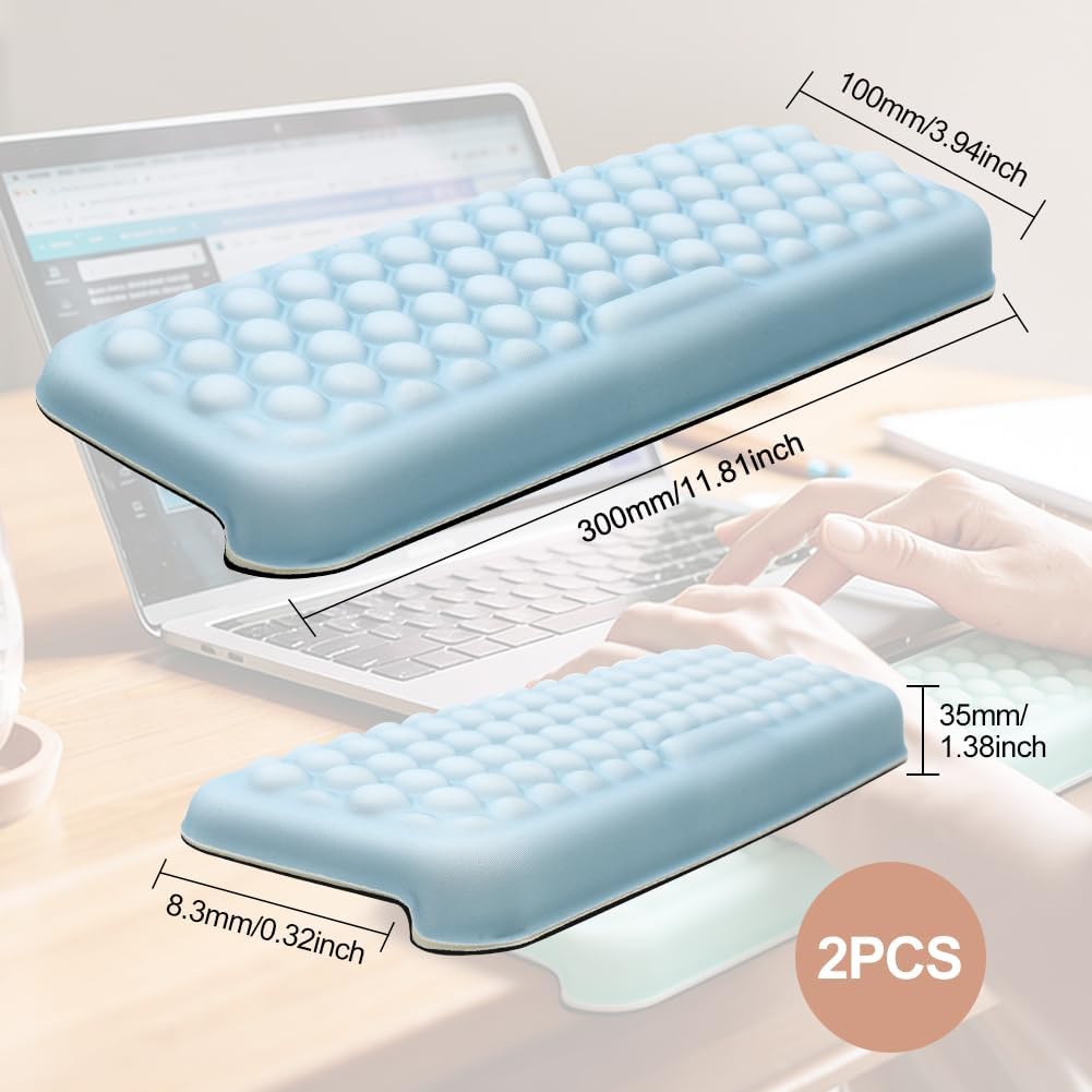 Handballenauflage Tastatur Handauflage - 2 Stück L-Förmige Memory-Schaum Handgelenkauflage, Rutschfe