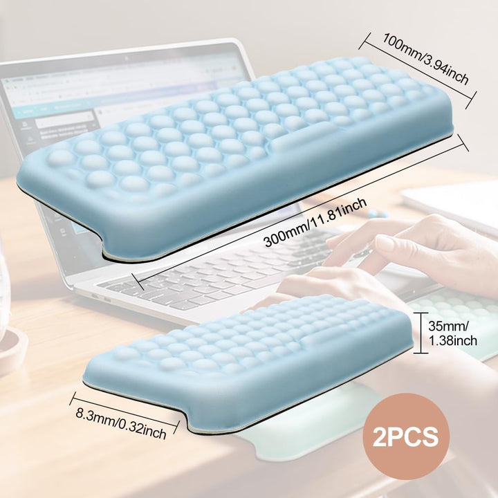 Handballenauflage Tastatur Handauflage - 2 Stück L-Förmige Memory-Schaum Handgelenkauflage, Rutschfe