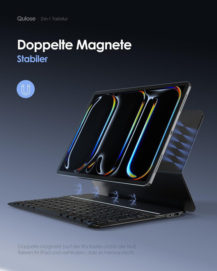 Qulose Tastatur Hülle für iPad 10. Generation 10.9 Zoll 2022, iPad 10. Generation Tastatur Hülle, Ul