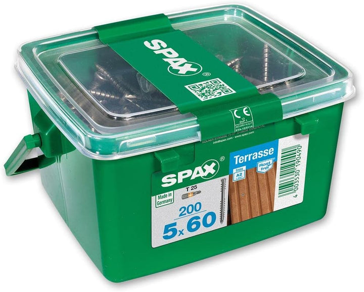 SPAX-Schrauben Terrasse Tftx, A2, 5 x 60 T25 200 mit Box