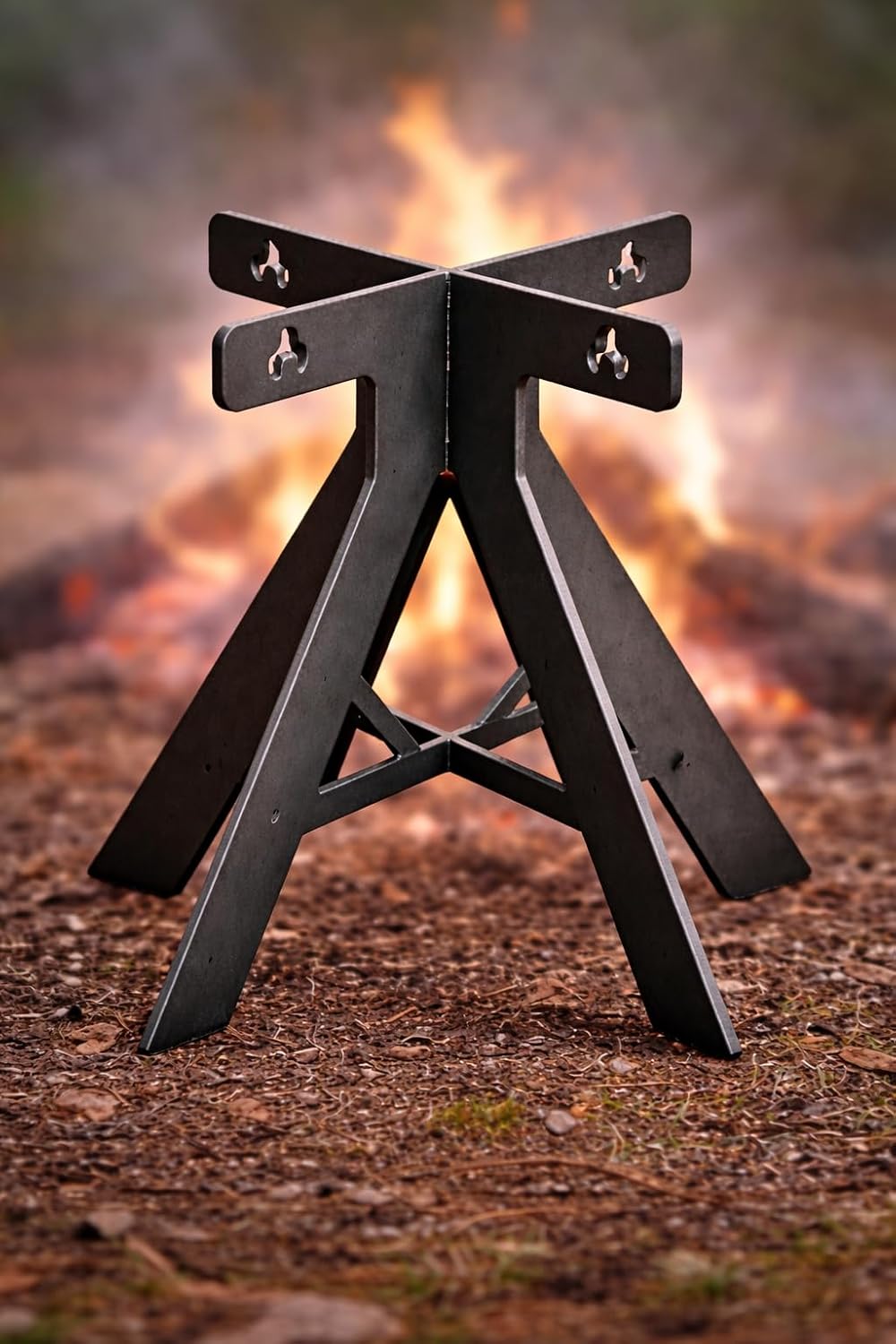 Easy Stand Fire – Vertikaler Feuerstellenrost aus Metall für Feuerschale und Lagerfeuer