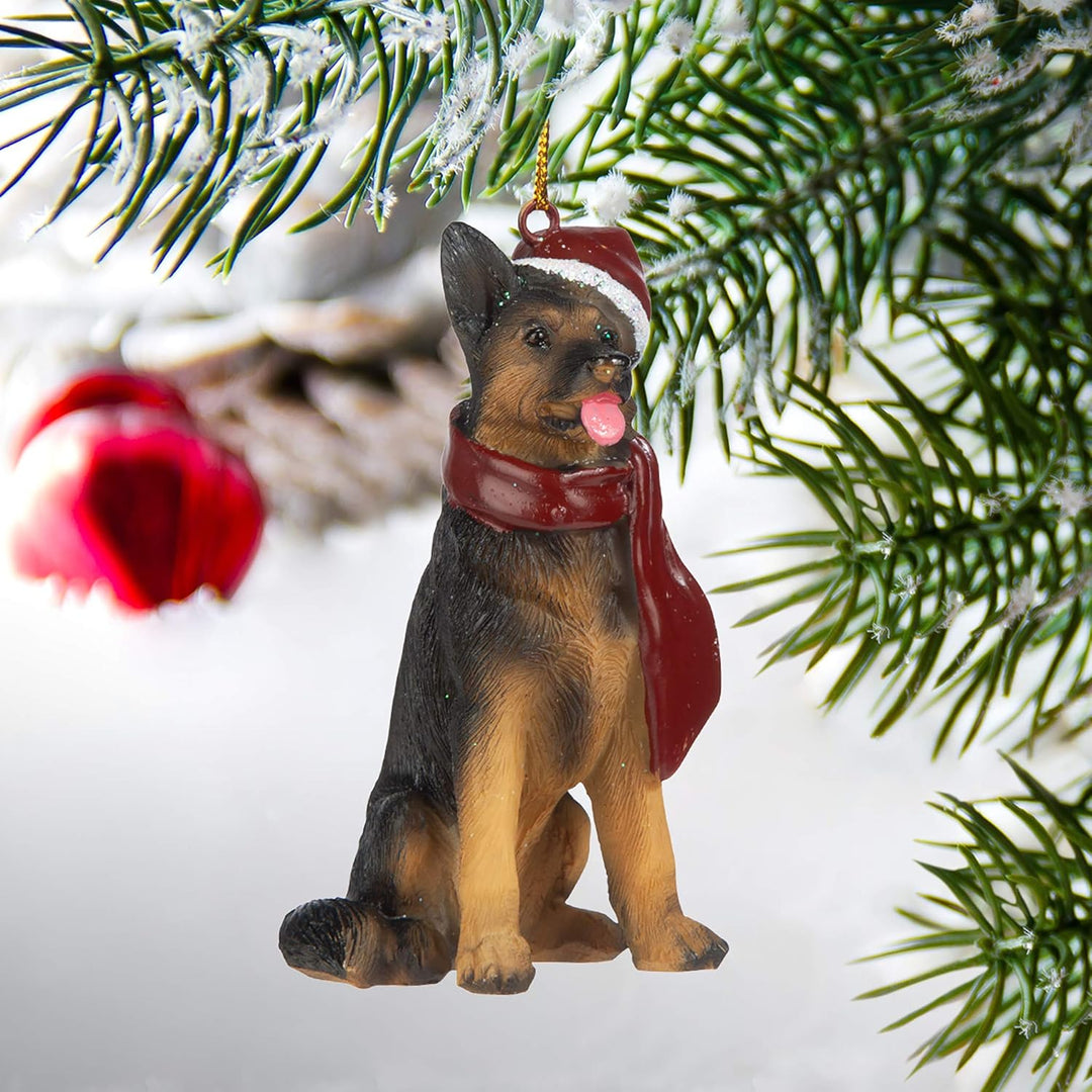 Design Toscano Deutscher Schäferhund Festlicher Hund Weihnachtsbaumornament Weihnachtsdeko, Polyresi
