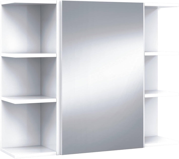 Dmora - Badezimmer-Wandschrank Lafayette, Säulenschrank für Badezimmer, Hängendes Schliessfach, Glän