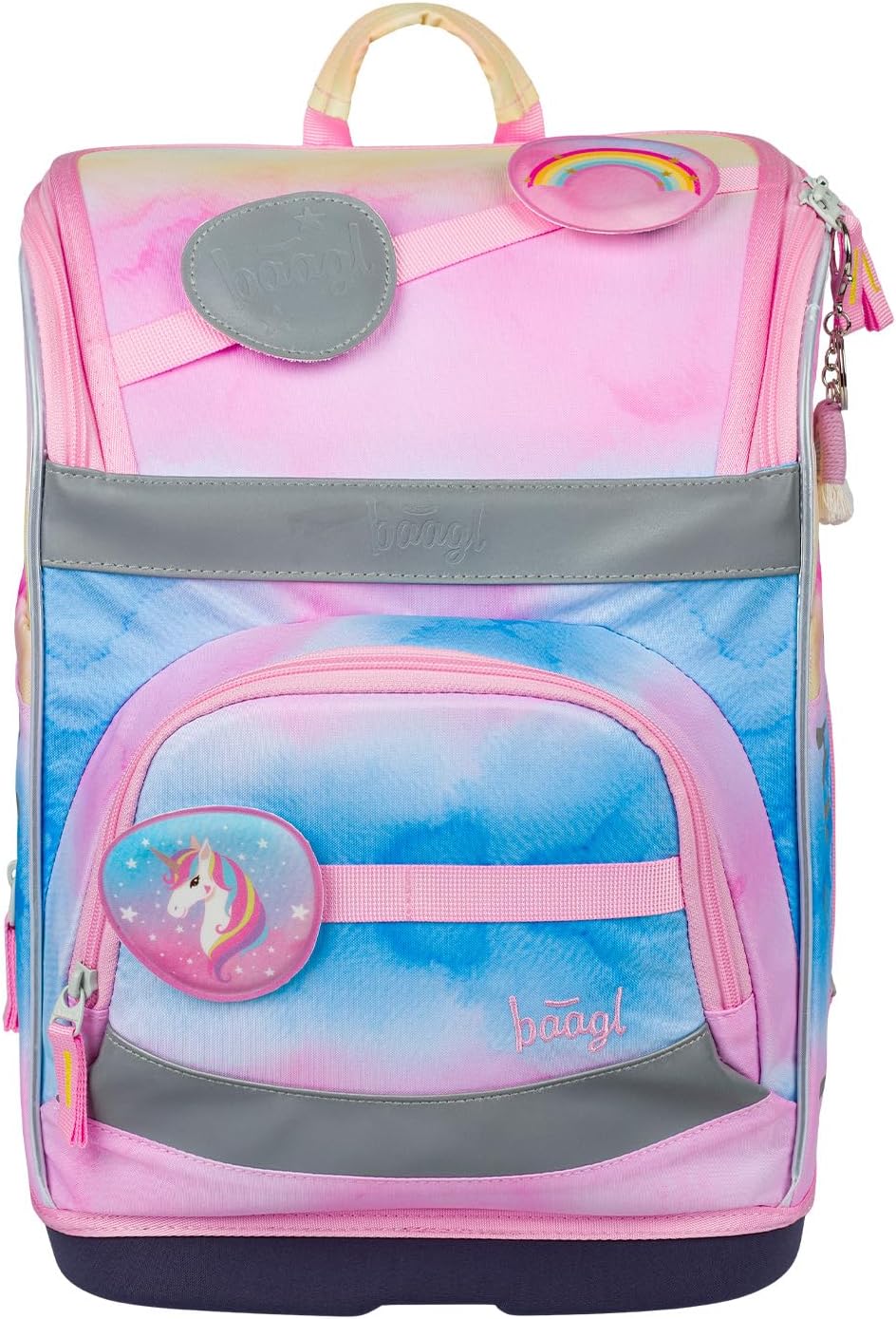 Baagl Schulranzen Mädchen Set 3 Teilig (Zippy Schultasche für 1. Klasse, Mäppchen, Turnbeutel), Grun