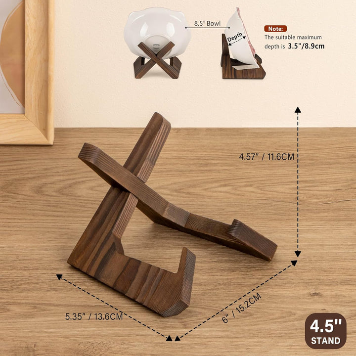 Schalenständer zur Präsentation, 3er Pack 4,5-Zoll-Schalenhalter, Holz-Aufsteller, Ständer für gross
