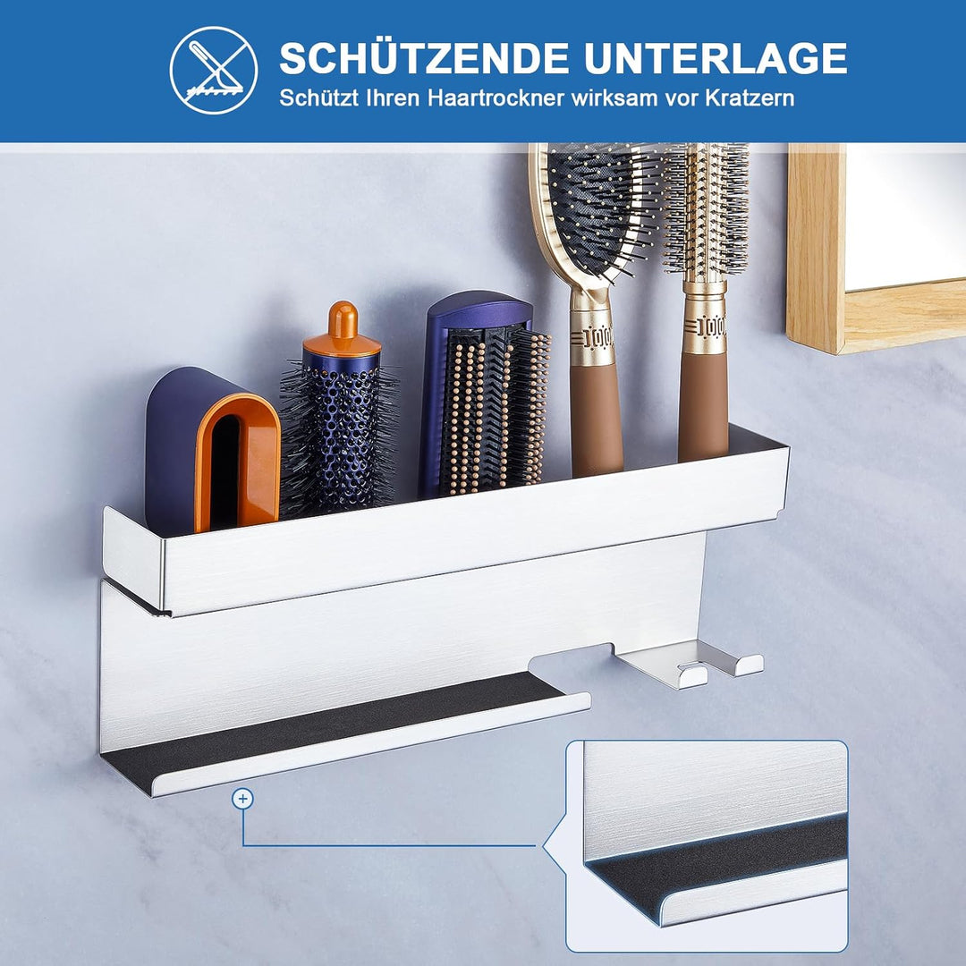 Föhnhalter Wand Ohne Bohren, Föhn und Glätteisen Halterung Für Styler Lockenstab Zubehör, Fönhalteru