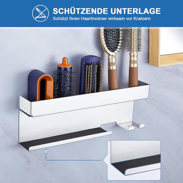 Föhnhalter Wand Ohne Bohren, Föhn und Glätteisen Halterung Für Styler Lockenstab Zubehör, Fönhalteru