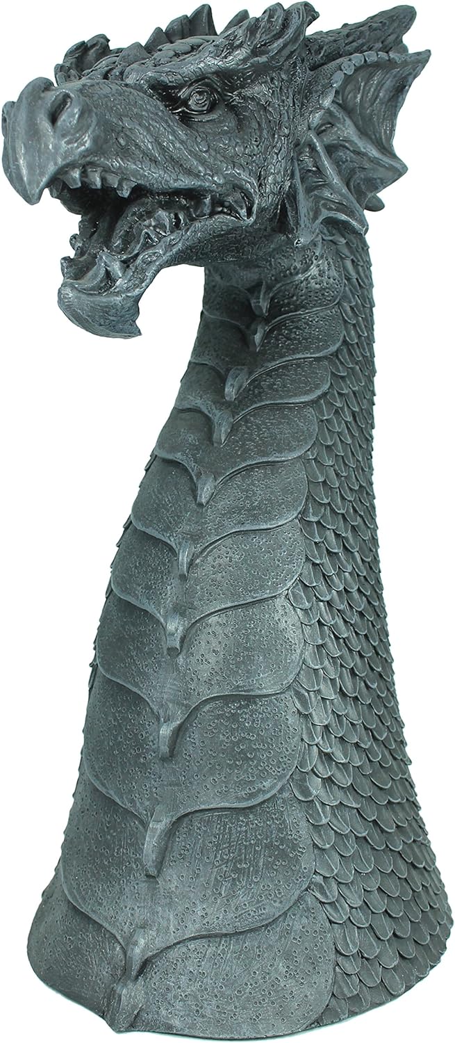colourliving Dekofigur Drachenkopf Drachenfigur Büste Drache gross 40 cm Mystic Gothic Fantasy Figur