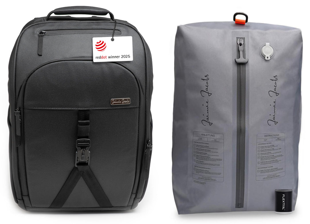 Jaimie Jacobs Smarter Business Rucksack mit Laptoptasche bis zu 16,1 Zoll, Geheimfach, Kofferfunktio