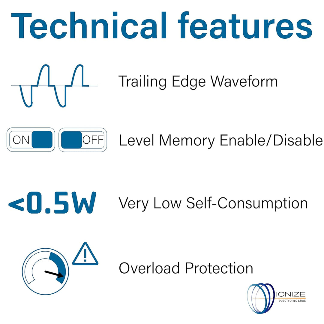 IONIZE DL221F Tastdimmer ohne Neutral, 130 W LED, unterputz, 230 V