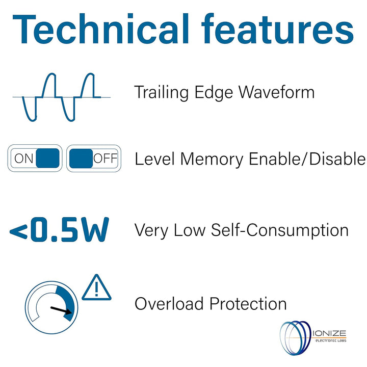 IONIZE DL221F Tastdimmer ohne Neutral, 130 W LED, unterputz, 230 V