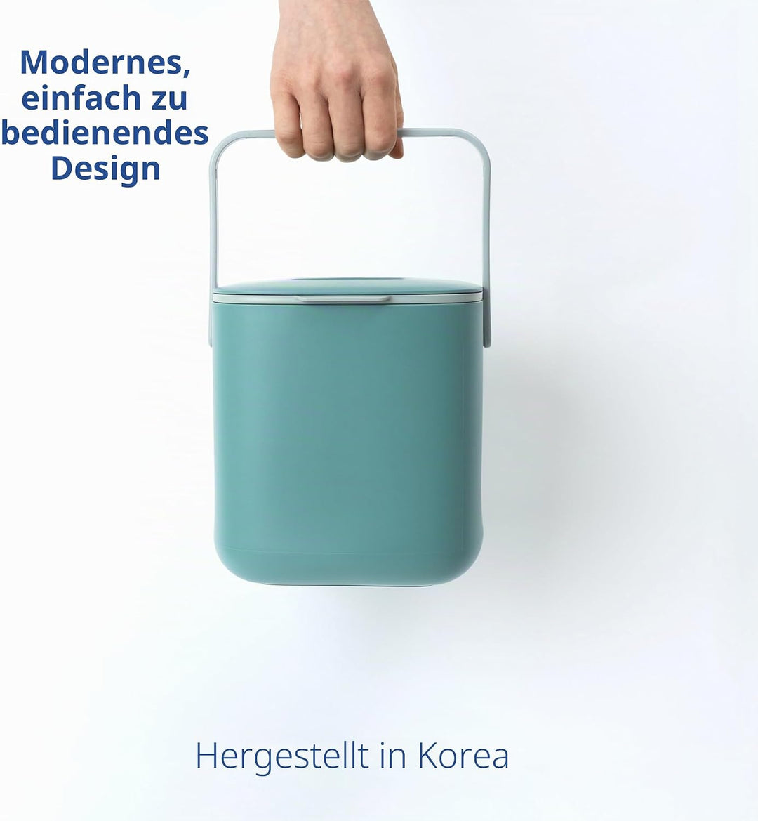 BLUE GINKGO Biomülleimer Küche – Kompostbehälter Küche mit Deckel, Griffen | Spülmaschinenfest | Her