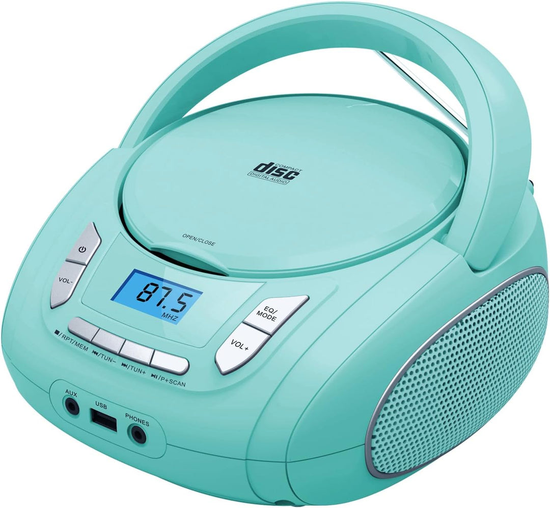 Kompakter Radio-CD-Player mit Bluetooth, FM-Radio, USB, AUX, Kopfhöreranschluss, CD-R/RW- und MP3-CD