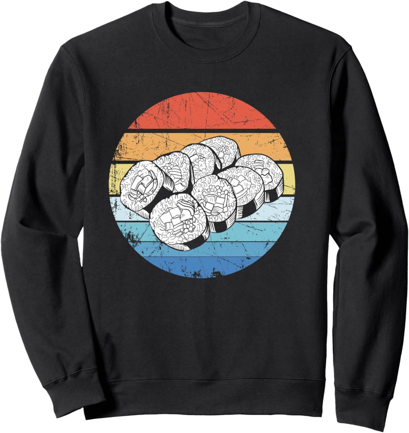 Retro Sushi Roll Sashimi Lover Funny Japanese Food Chef Gift Sweatshirt