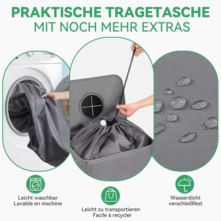 WOWLIVE Pfandflaschen Sammelbehälter,110L Flaschensammler Leergut mit Deckel &amp; 2 Tragetasche,Flasche