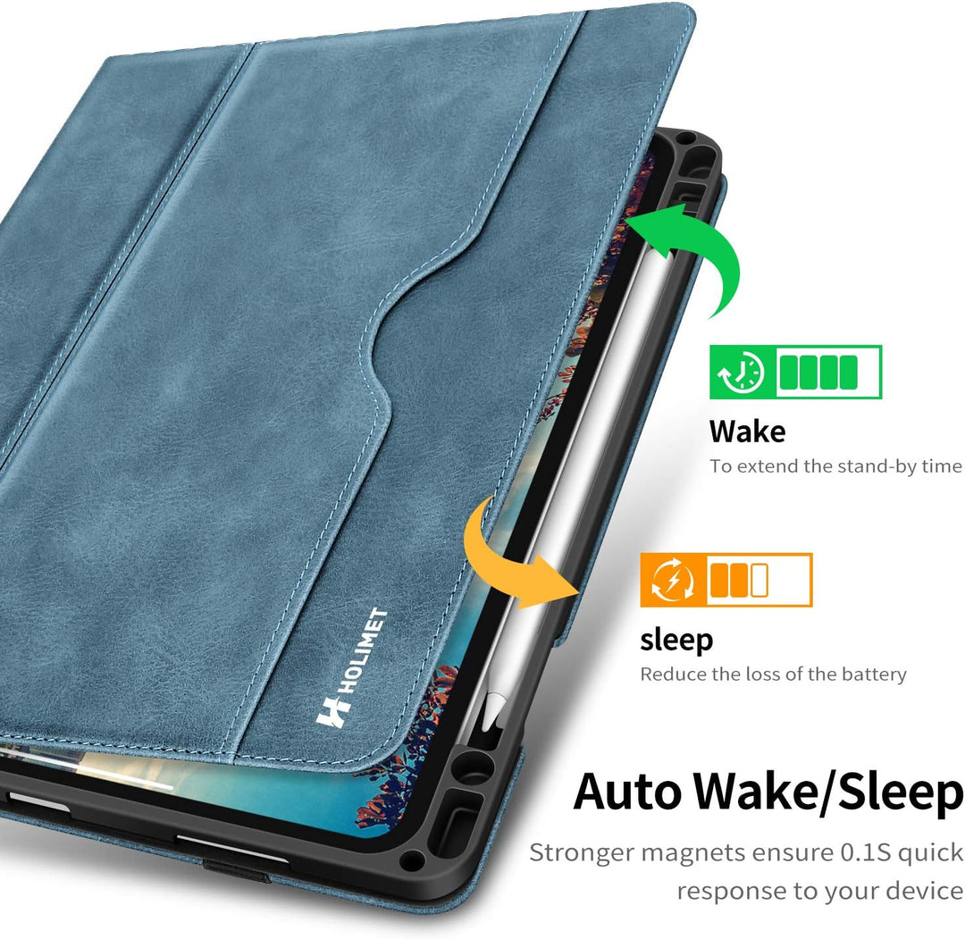 Holimet für iPad Pro 27,9 cm (11 Zoll) 2. Generation 2020 mit integriertem Stifthalter, PU-Leder Sch