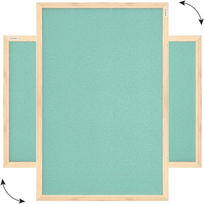 ALLboards Mint Pinnwand mit Holzrahmen 60x40cm Mint Korktafel Korkwand Pinnwand Kork Farbiger Kork 6
