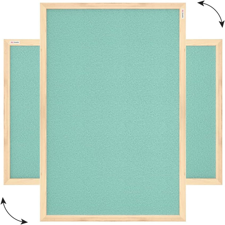 ALLboards Mint Pinnwand mit Holzrahmen 60x40cm Mint Korktafel Korkwand Pinnwand Kork Farbiger Kork 6