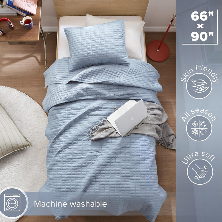 Comfort Spaces Kienna Steppdecken-Set – luxuriöses doppelseitiges Steppdesign Ganzjährig, leicht, Ta