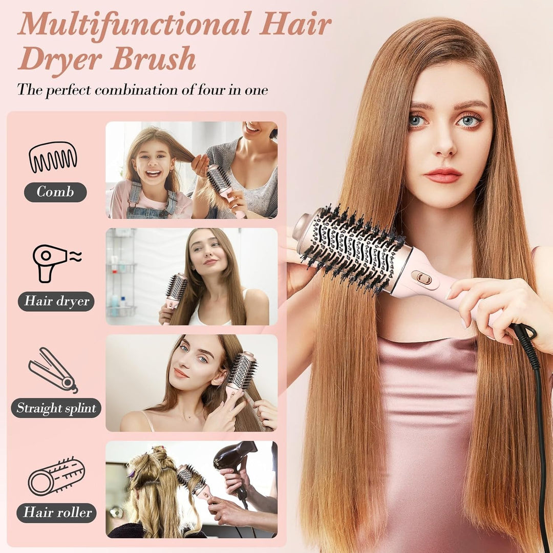 Unipampa Warmluftbürste,One-Step Haartrockner & Volumenbürste, 4 in 1 Föhnbürste, Lockenbürste, Heis