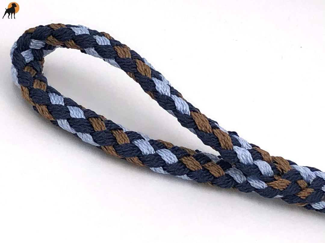 HWP Agility Leine Retrieverleine mit Halsband + Zugstop, Handgeflochten 12mm x 150cm, Liverpool