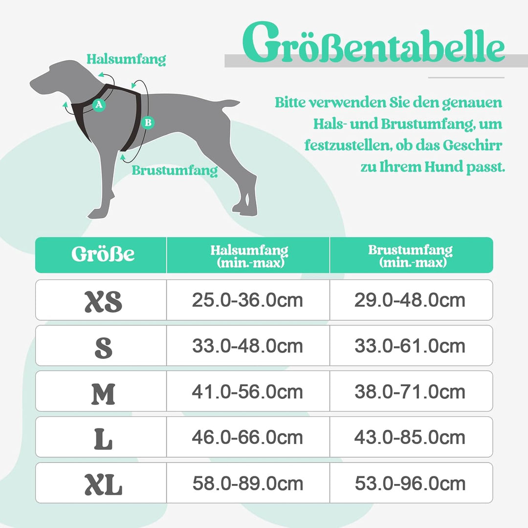 rabbitgoo Hundegeschirr Mittelgrosse Hunde Anti Zug Geschirr Hund mit Kontrolle No Pull Verstellbar