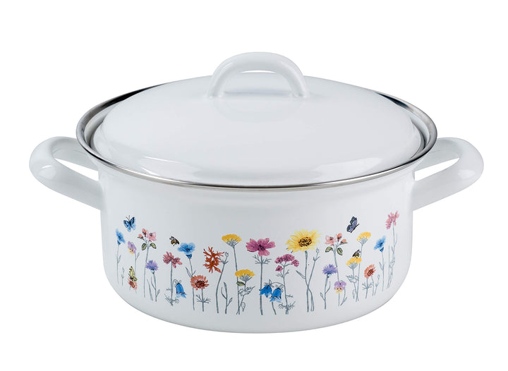 Riess, 0129-070, Kasserolle mit Deckel, COUNTRY SONDEREDITION FLORA, Durchmesser 18 cm, Inhalt 1,5 L