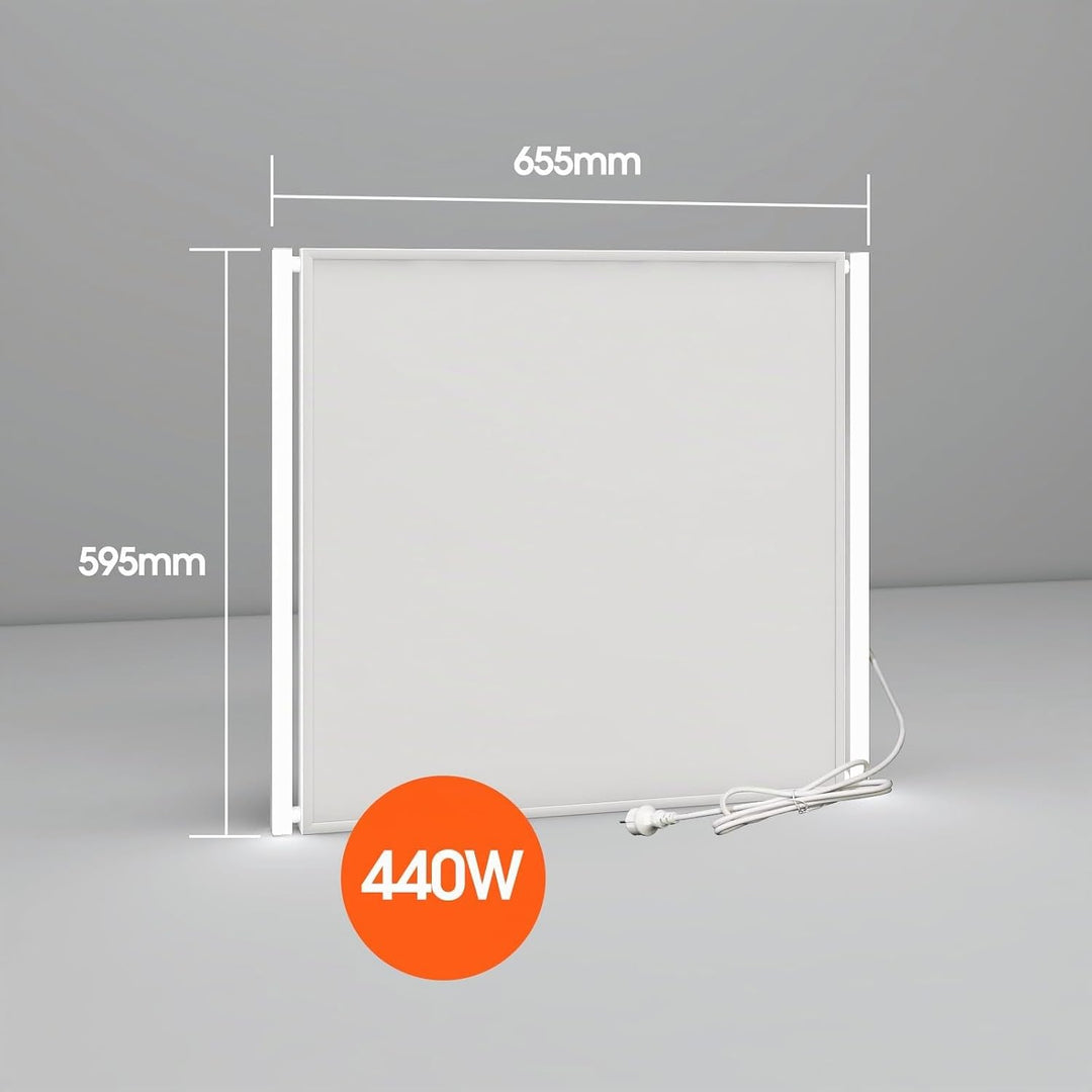 Infrarotheizung Deckenmontage 440W, Infrarot Deckenheizung mit LED Licht Beleuchtung Kaltweiss/Warmw