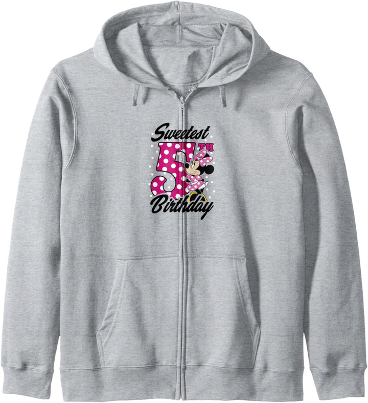 Disney Minnie Mouse Pink Polka Dot Sweetest 5th Birthday Kapuzenjacke