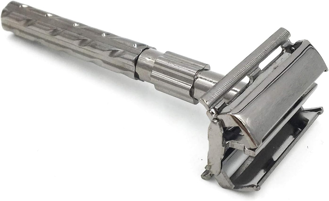 Parker Safety Razor 22R - Stiel Schmetterling Öffnen Double Edge Safety Razor & 5 Premium Blades