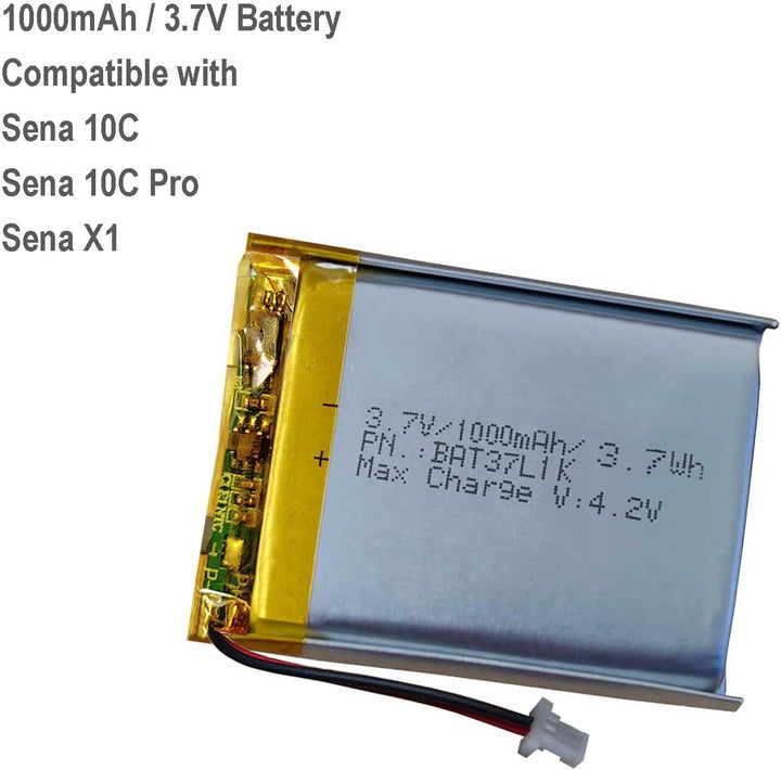 AOLIKES 3,7 V 1100 mAh Ersatzakku für Sena 10C, 10C Pro Motorrad-Bluetooth-Headset, Sena X1 Smart He