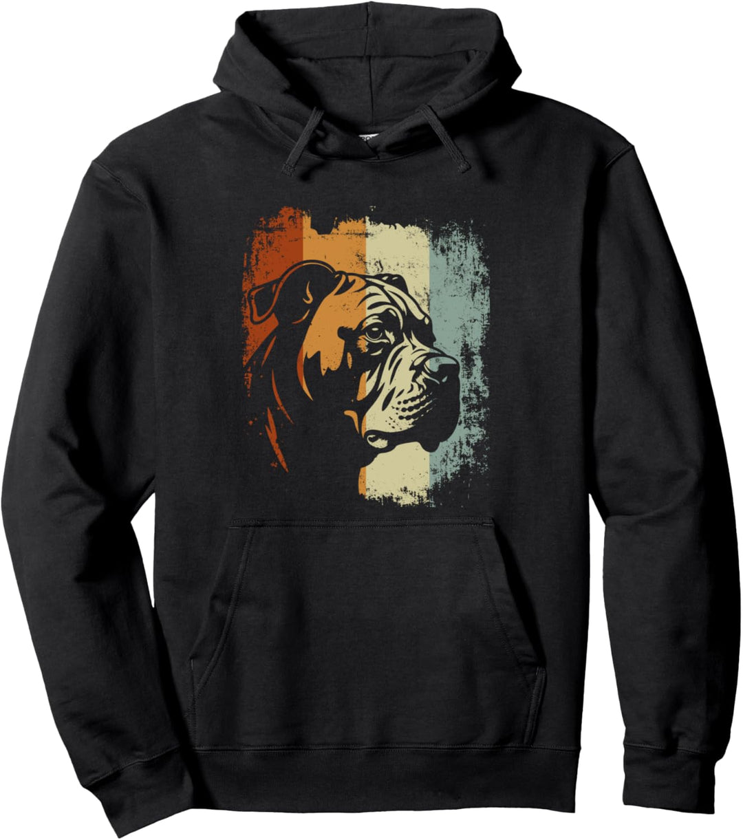 Retro Vintage Style Hunde Design American Bulldog Hund Pullover Hoodie