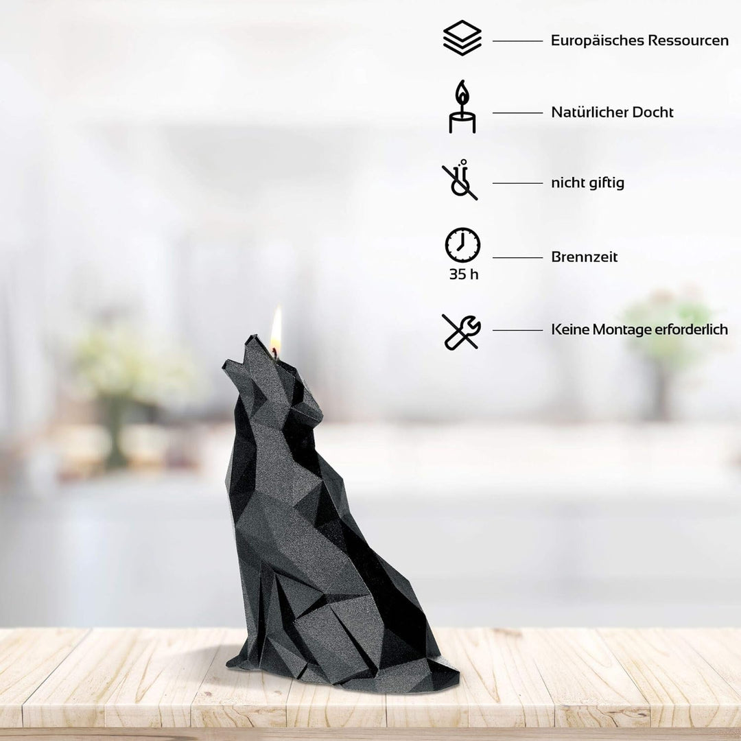 Candellana Handmade Wolf Low-Poly Kerze Geschenk- Lustig - Dekorative Kerze - Home Décor - Geschenke