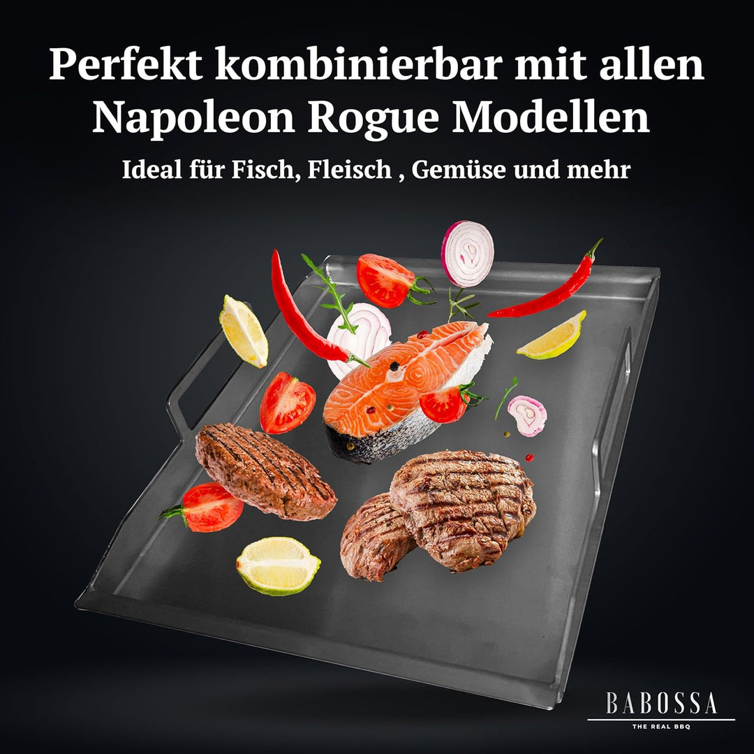 BABOSSA Premium Einsatzpfanne/Plancha kompatibel mit allen Napoleon Rogue Modellen | 44.9x27.4cm | M