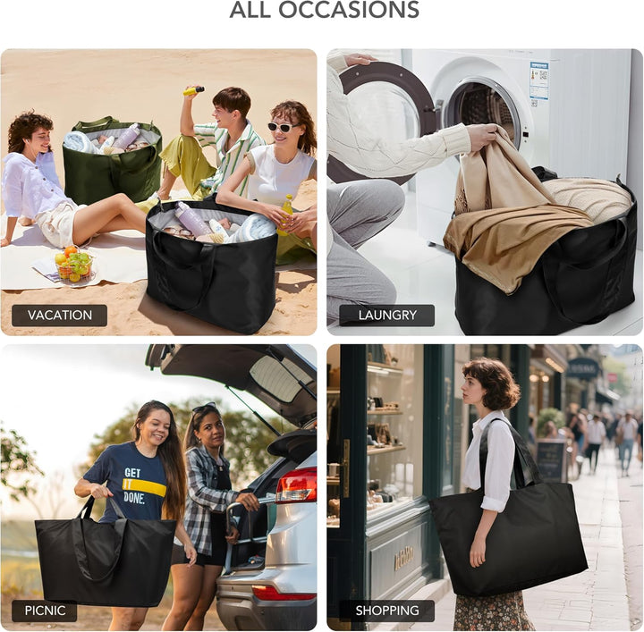 KALIDI Faltbare Shopper Reisetasche Strandtasche XXL,60L Extra grosse Holdall Weekender Gym Tasche m